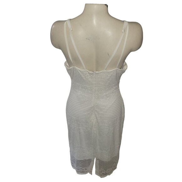 GUESS White Lace Halter Mini Dress‎ Striped Floral Pattern Sheer Back S Sexy - Picture 4 of 9